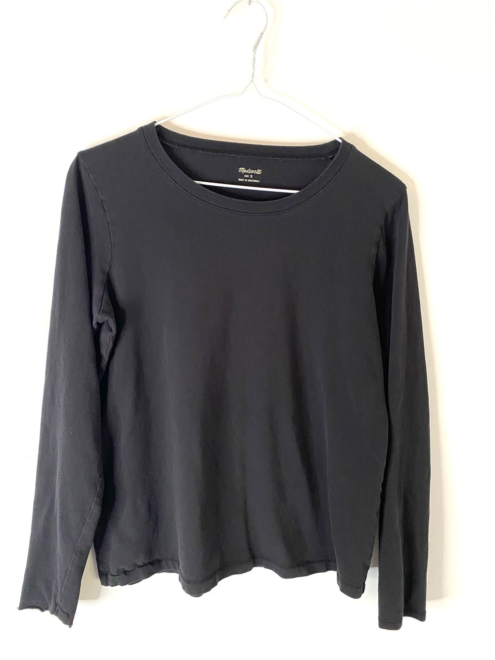 Madewell Northside Vintage Long Sleeve Tee True Black Cotton Crewneck